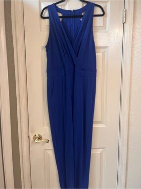 Grace Karin Sleeveless Royal Blue V-Neck Jumpsuit